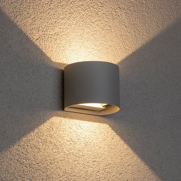 Brilagi - Applique a LED da esterno RONDO LED/6W/230V grigio IP54