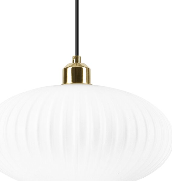 Lampadario a sospensione con filo HARMA 1xE27/15W/230V diametro 30 cm bianco/oro
