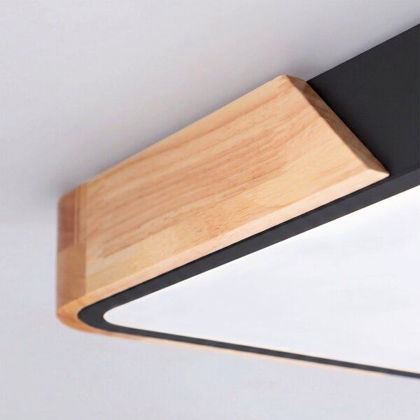 Brilagi - Plafoniera LED dimmerabile PILANA LED/48W/230V rovere/nero 56x56 cm + telecomando