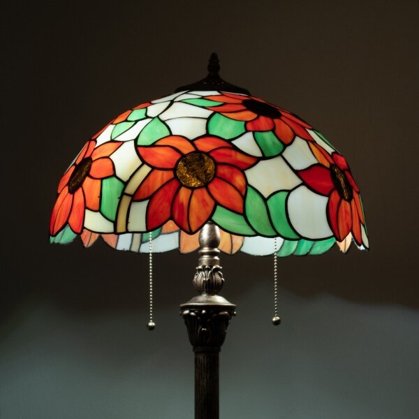 Brilagi - lampada da terra in stile Tiffany in vetro colorato SUNFLOWER 2xE27/60W/230V