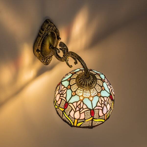 Brilagi - Lampada da parete Tiffany in vetro colorato LORAS 1xE27/40W/230V
