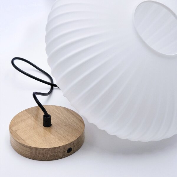 Lampadario a sospensione con filo HARMONY 1xE27/15W/230V diametro 30 cm bianco/quercia