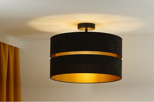 Duolla - Lampadario a plafone DUO 1xE27/15W/230V diametro 40 cm nero/oro