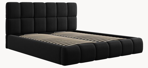 Letto imbottito effetto velluto con contenitore Tropea