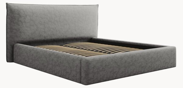 Letto contenitore imbottito in ciniglia Elio