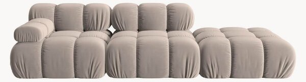 Chaise longue componibile 4 posti in velluto Tropea, larg. 282 cm