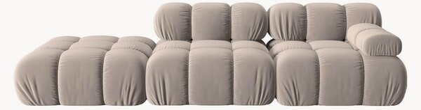 Chaise longue componibile 4 posti in velluto Tropea, larg. 282 cm
