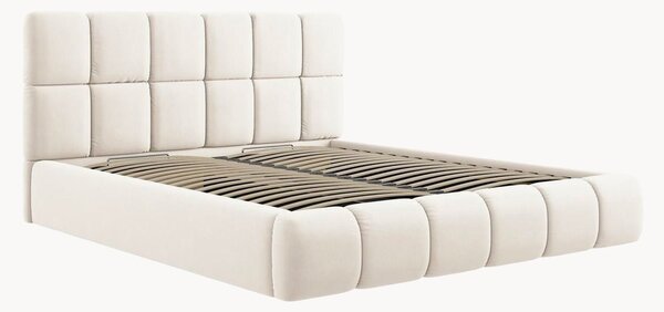 Letto imbottito effetto velluto con contenitore Tropea