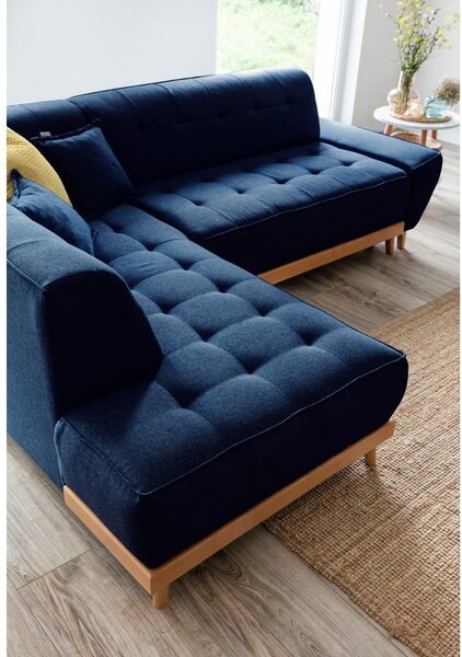 Divano letto angolare blu navy L, angolo sinistro Dazzling Daisy - Miuform