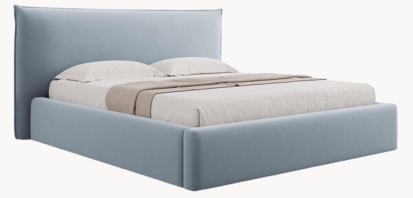Letto imbottito effetto velluto con contenitore Elio