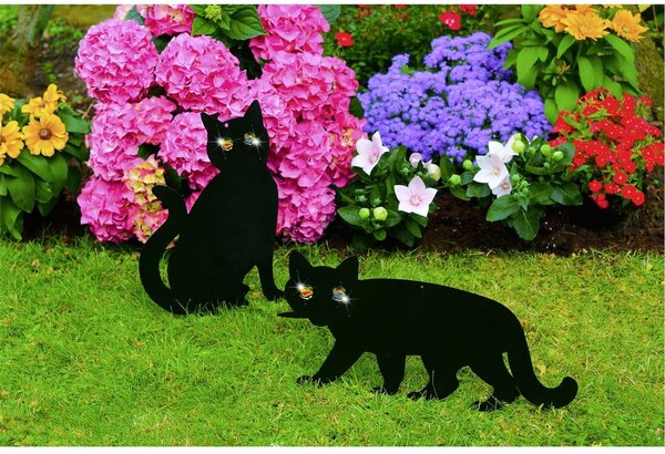 Spaventapasseri in metallo 2 pezzi Cats - Maximex