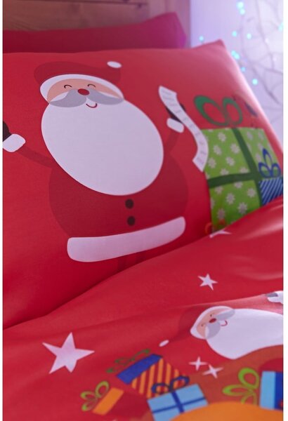 Set copripiumino e federa da bambini rosso per culla 120x150 cm Santa's Christmas Presents – Catherine Lansfield