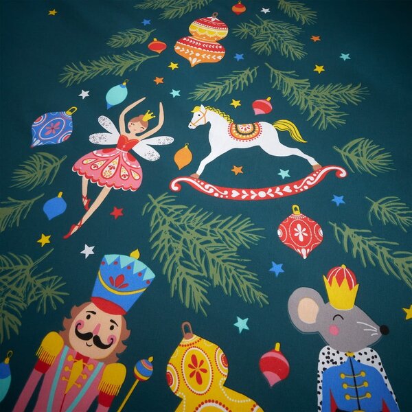 Biancheria da letto singola verde scuro 135x200 cm Nutcracker - Catherine Lansfield