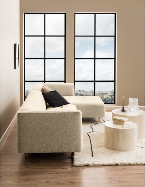 Tavolini rotondi beige con decoro in pietra in set di 2 pezzi ø 58 cm Dice - Actona