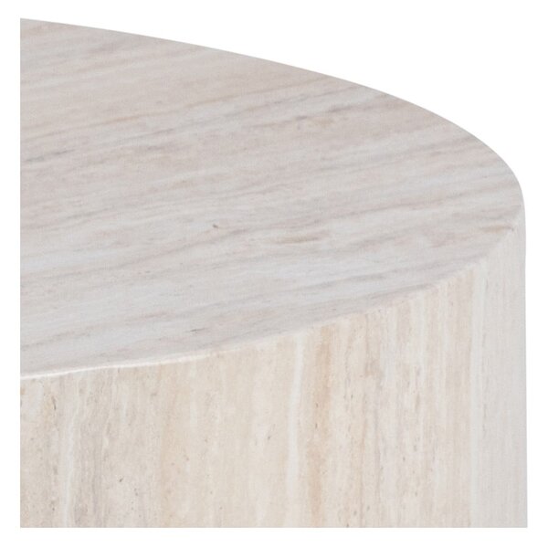 Tavolini rotondi beige con decoro in pietra in set di 2 pezzi ø 58 cm Dice - Actona