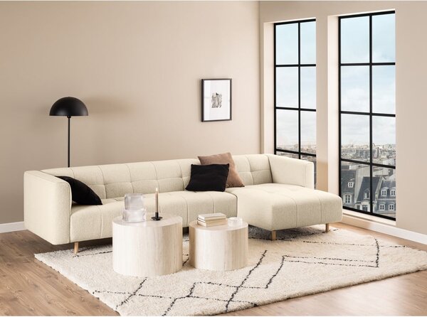 Tavolini rotondi beige con decoro in pietra in set di 2 pezzi ø 58 cm Dice - Actona