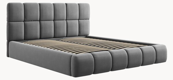 Letto imbottito effetto velluto con contenitore Tropea