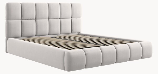 Letto imbottito effetto velluto con contenitore Tropea