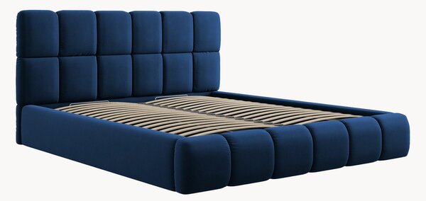 Letto imbottito effetto velluto con contenitore Tropea