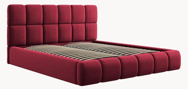 Letto imbottito effetto velluto con contenitore Tropea