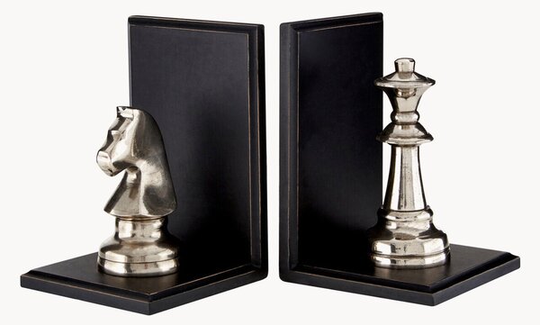 Set di 2 fermalibri argentati Kensington Townhouse