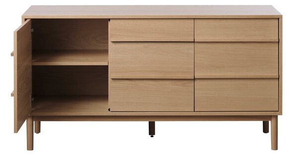 Cassettiera bassa in rovere decorato in colore naturale 75x140 cm Ponza - Unique Furniture