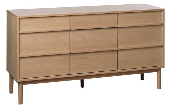Cassettiera bassa in rovere decorato in colore naturale 75x140 cm Ponza - Unique Furniture