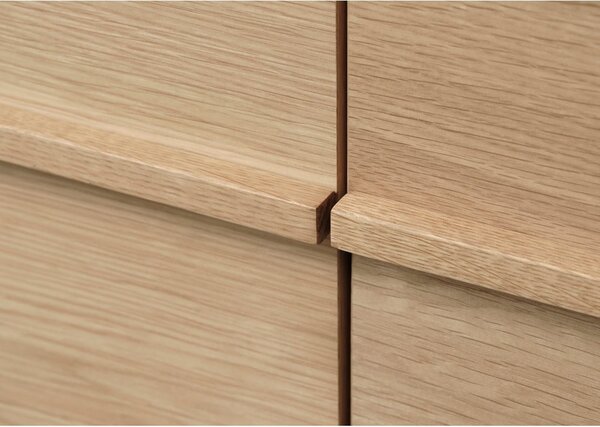Cassettiera bassa in rovere decorato in colore naturale 75x140 cm Ponza - Unique Furniture
