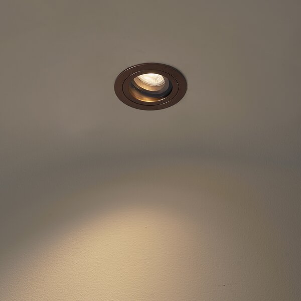 Faretto da incasso moderno bronzo scuro ruotabile e inclinabile IP44 - Chuck