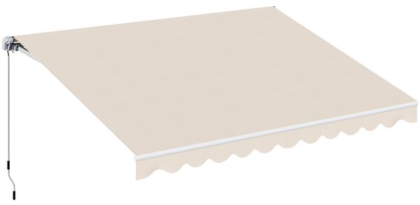 Outsunny Tenda da Sole a Bracci per Esterno con Manovella, in Metallo e Poliestere, 295x250 cm, Beige | Aosom Italy