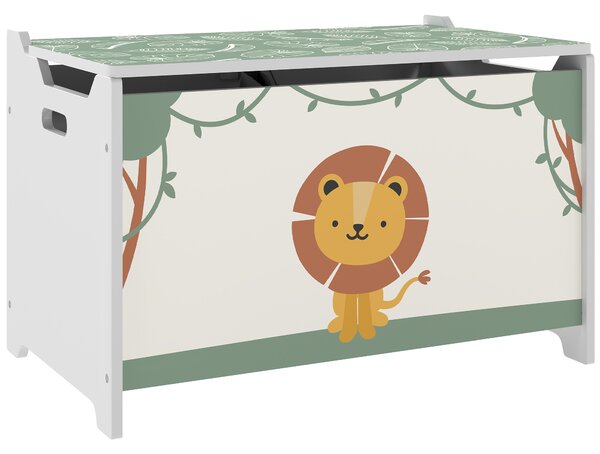 AIYAPLAY Baule Portagiochi con Coperchio per Bambini per Giocattoli e Vestiti, 60x37x39 cm, Verde | Aosom Italy