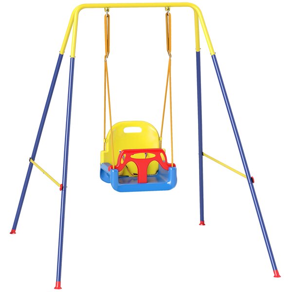 AIYAPLAY Altalena da Giardino per Bambini Altalena per Neonato 3 in 1, Blu | Aosom Italy