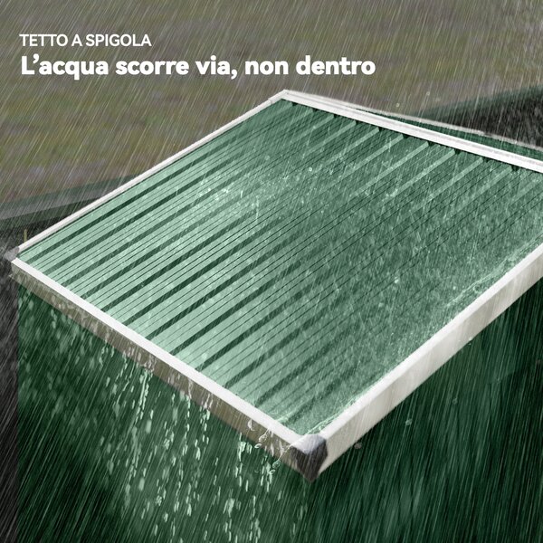 Outsunny Casetta da Giardino in Acciaio 1.1m² con Porta Scorrevole Bloccabile, 136x87x179 cm, Verde | Aosom Italy