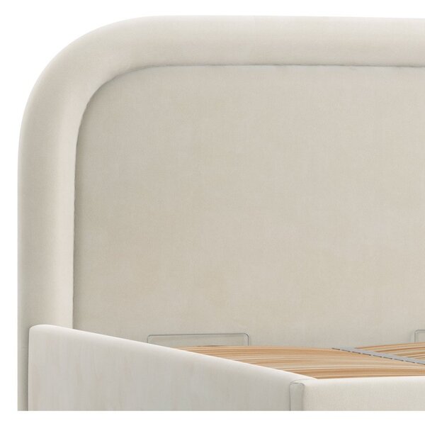 Letto matrimoniale imbottito crema con spazio contenitivo e rete 180x200 cm Mija - Maison de Rêve