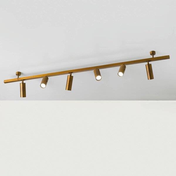 Cremasco Plafoniera 7535, ottone brunito, a 6 luci, GU10 dimmerabile, Bronzo / Ottone antico, Soggiorno / Sala da pranzo, Ottone, Moderno, Downlight