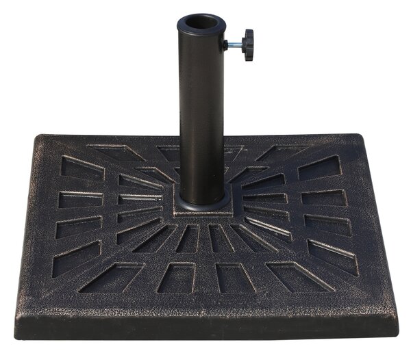 Outsunny Base Ombrellone Quadrata, Resina Resistente, Adatta Pali Ø3,8-4,8cm, Design Elegante, 47x47x32cm, Ideale per Esterni|Aosom