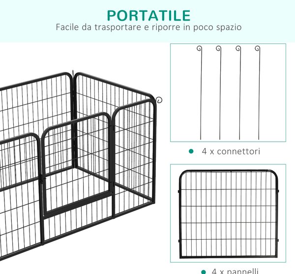 Outsunny - Recinto per cuccioli - Recinzione per animali - dimensioni: 125x80x70