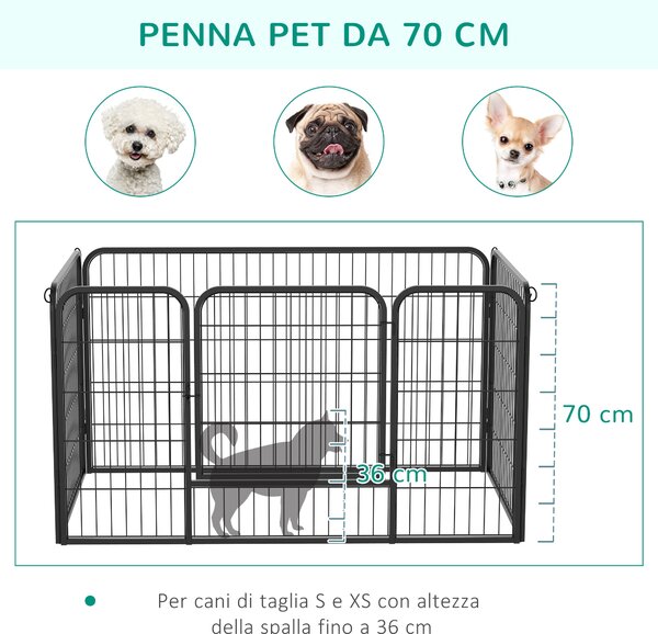 Outsunny - Recinto per cuccioli - Recinzione per animali - dimensioni: 125x80x70