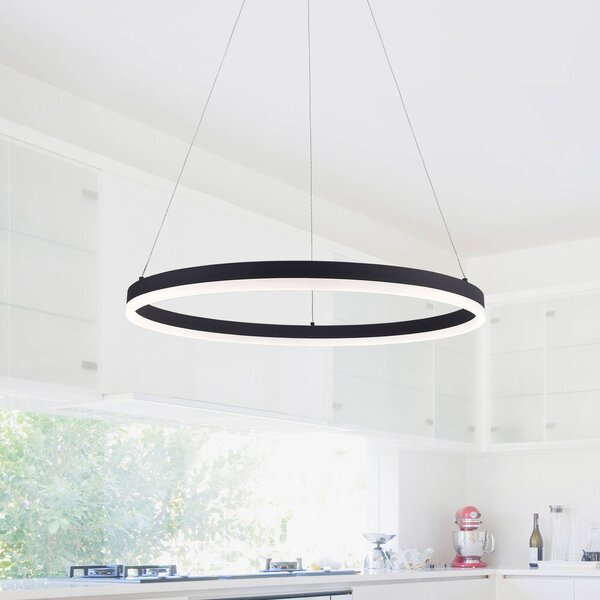 Paul Neuhaus Lampada a sospensione Titus, dimmerabile, Nero, Soggiorno / Sala da pranzo, Alluminio, Moderno, Lampada a sospensione