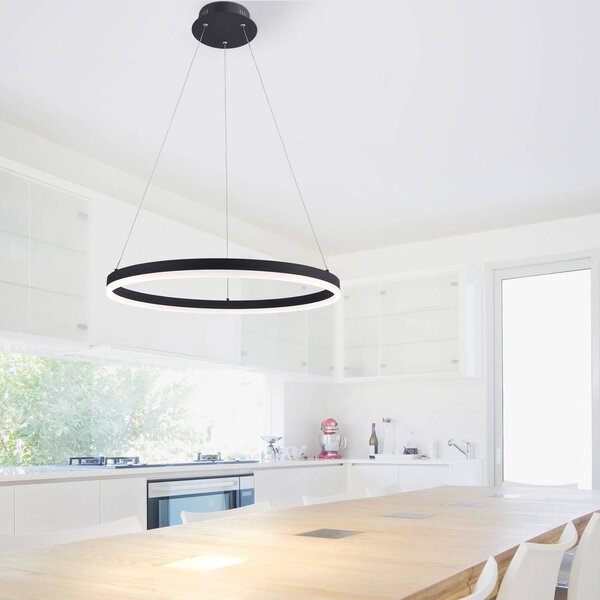 Paul Neuhaus Lampada a sospensione Titus, dimmerabile, Nero, Soggiorno / Sala da pranzo, Alluminio, Moderno, Lampada a sospensione