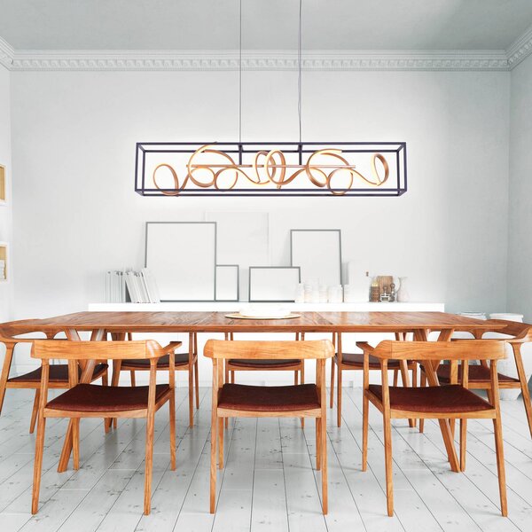 Paul Neuhaus Lampada a sospensione Selina, dimmerabile, Nero, Soggiorno / Sala da pranzo, Alluminio, Moderno, Lampada a sospensione