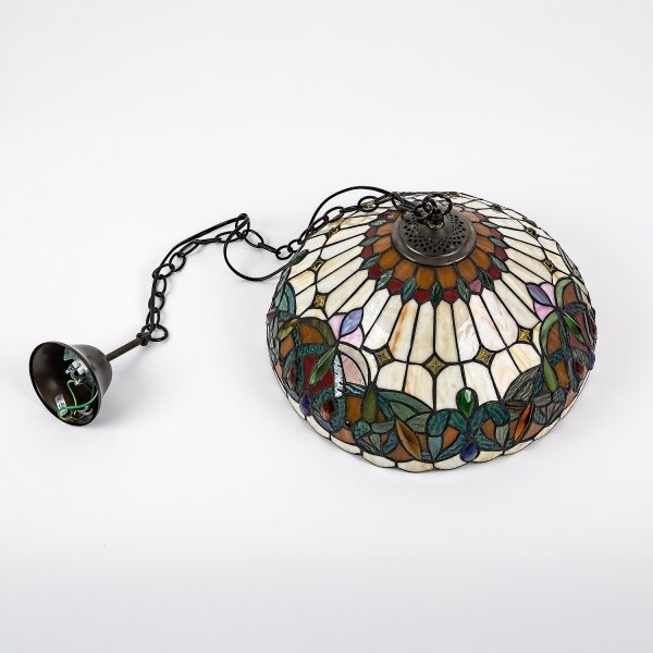 Brilagi - Lampadario Tiffany in vetro colorato a sospensione con catena LUISA 2xE27/60W/230V