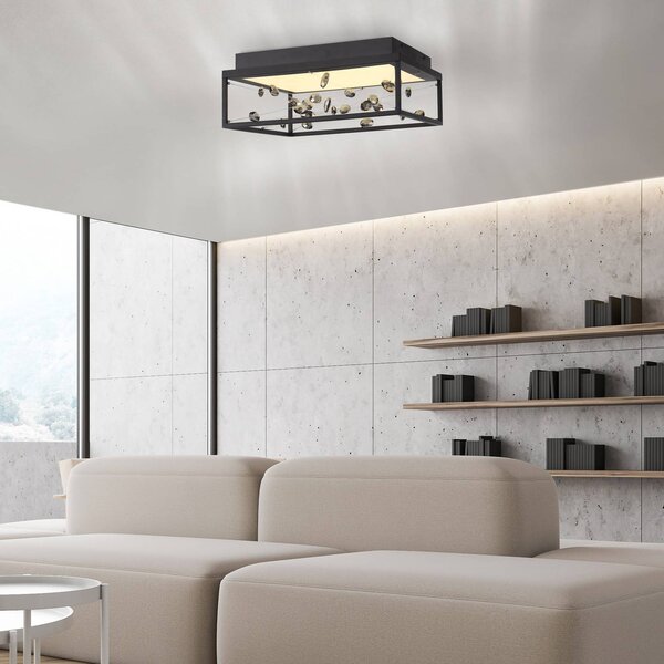 Paul Neuhaus Plafoniera soffitto SKINA, dimmerabile, Nero, Soggiorno / Sala da pranzo, Metallo, Moderno, Plafoniera