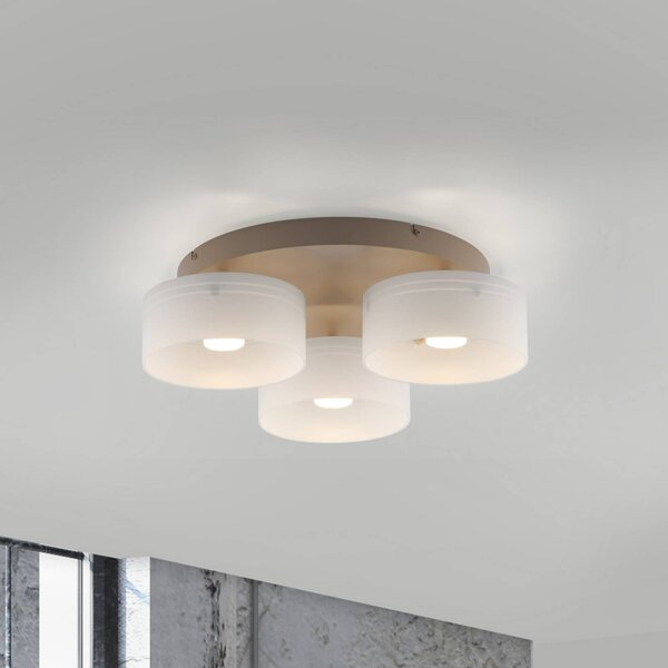 Paul Neuhaus Plafoniera soffitto Marika, dimmerabile, Crema / Ambra, Soggiorno / Sala da pranzo, Vetro, Moderno, Plafoniera