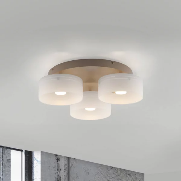Paul Neuhaus Plafoniera soffitto Marika, dimmerabile, Crema / Ambra, Soggiorno / Sala da pranzo, Vetro, Moderno, Plafoniera