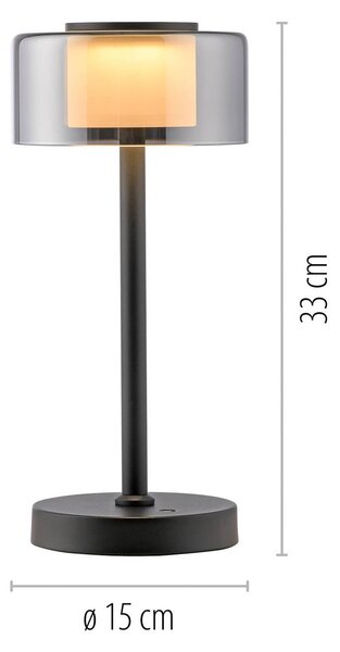 Paul Neuhaus Lampada da tavolo Rika, dimmerabile, Nero, Soggiorno / Sala da pranzo, Metallo, Moderno, Lampada da tavolo