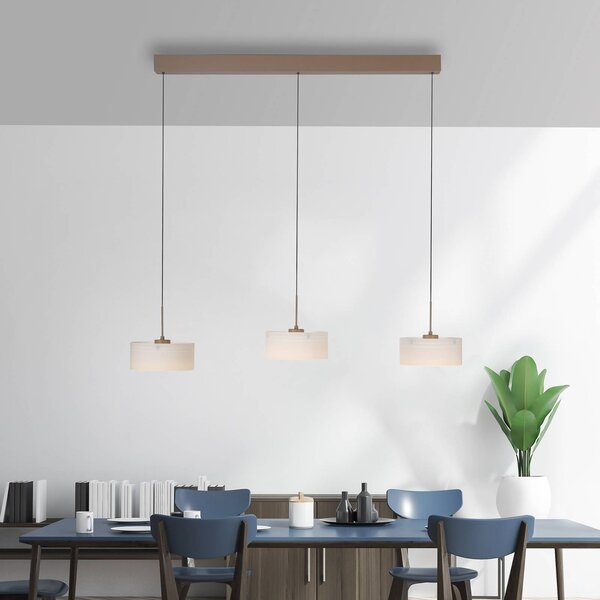 Paul Neuhaus Lampada a sospensione Marika, dimmerabile, Crema / Ambra, Soggiorno / Sala da pranzo, Vetro, Moderno, Lampada a sospensione