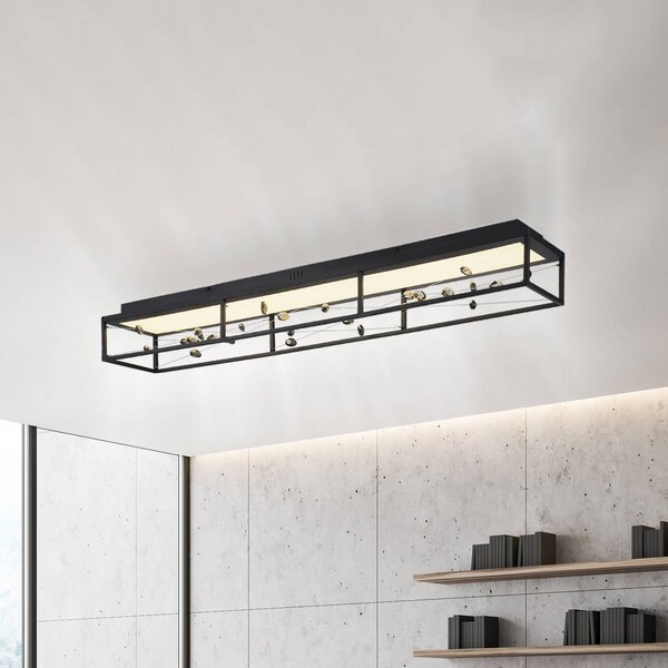 Paul Neuhaus Plafoniera soffitto SKINA, dimmerabile, Nero, Soggiorno / Sala da pranzo, Metallo, Moderno, Plafoniera