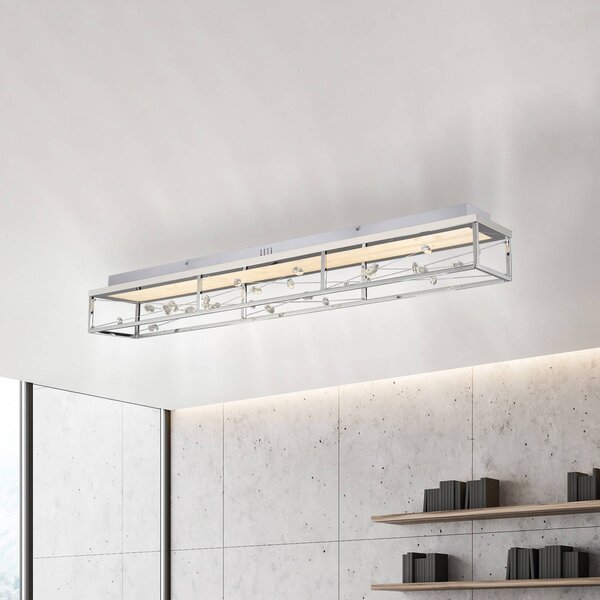 Paul Neuhaus Plafoniera soffitto SKINA, dimmerabile, Cromo / Argento, Soggiorno / Sala da pranzo, Metallo, Moderno, Plafoniera
