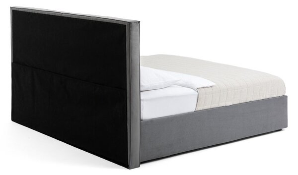 Letto matrimoniale imbottito grigio con contenitore con rete inclusa 180x200 cm Thessa Bold Line – Bonami Selection